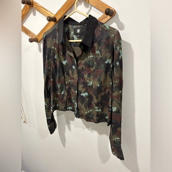 G STAR RAW VODAN CAMO CROP BUTTON UP SHIRT - Picture 3 of 12